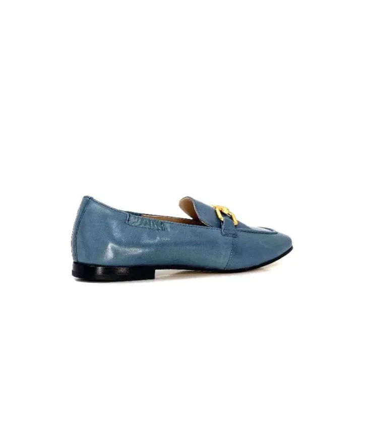 Triver Flight Ivoire 569.06 Cuir Bleu*Femme Mocassins