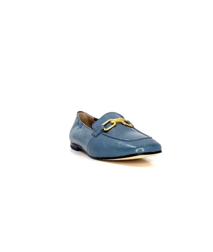 Triver Flight Ivoire 569.06 Cuir Bleu*Femme Mocassins