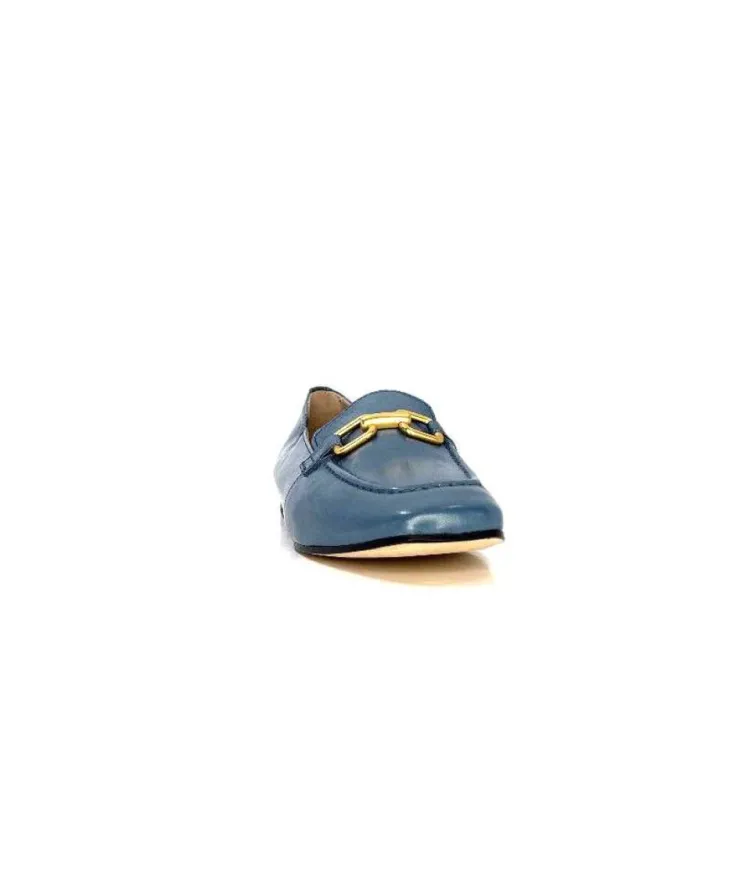 Triver Flight Ivoire 569.06 Cuir Bleu*Femme Mocassins