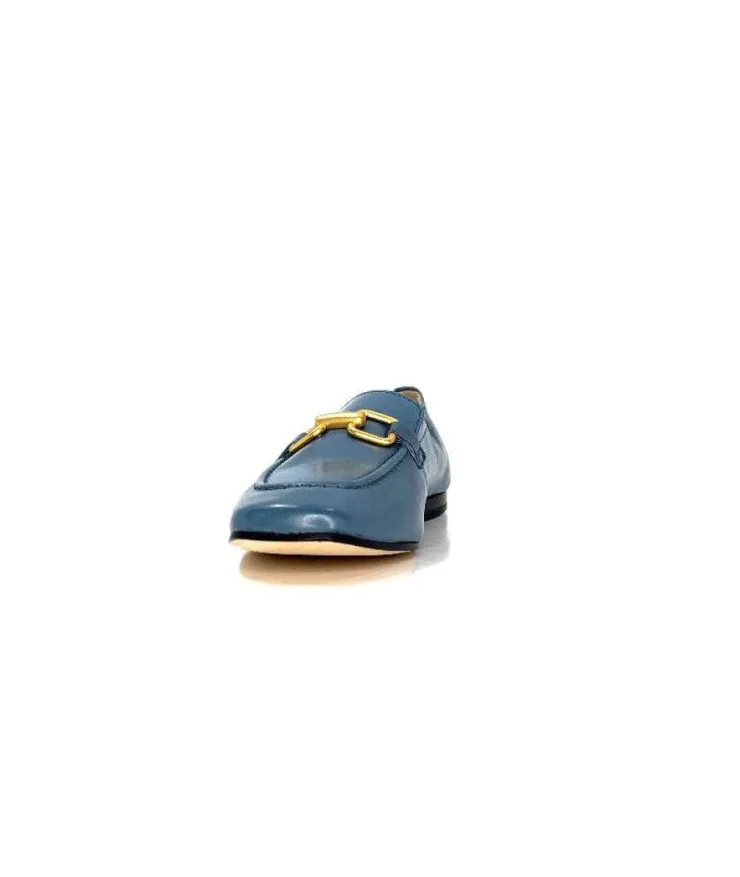 Triver Flight Ivoire 569.06 Cuir Bleu*Femme Mocassins