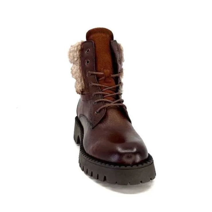 Ivoire0460a Ivoire Viyan Cuir Marron*Femme Bottines