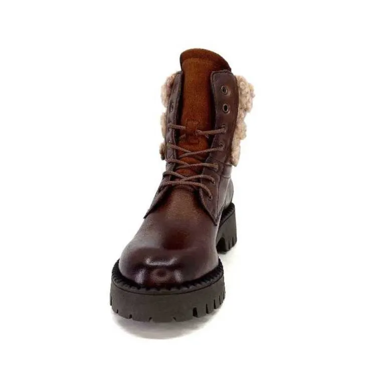 Ivoire0460a Ivoire Viyan Cuir Marron*Femme Bottines