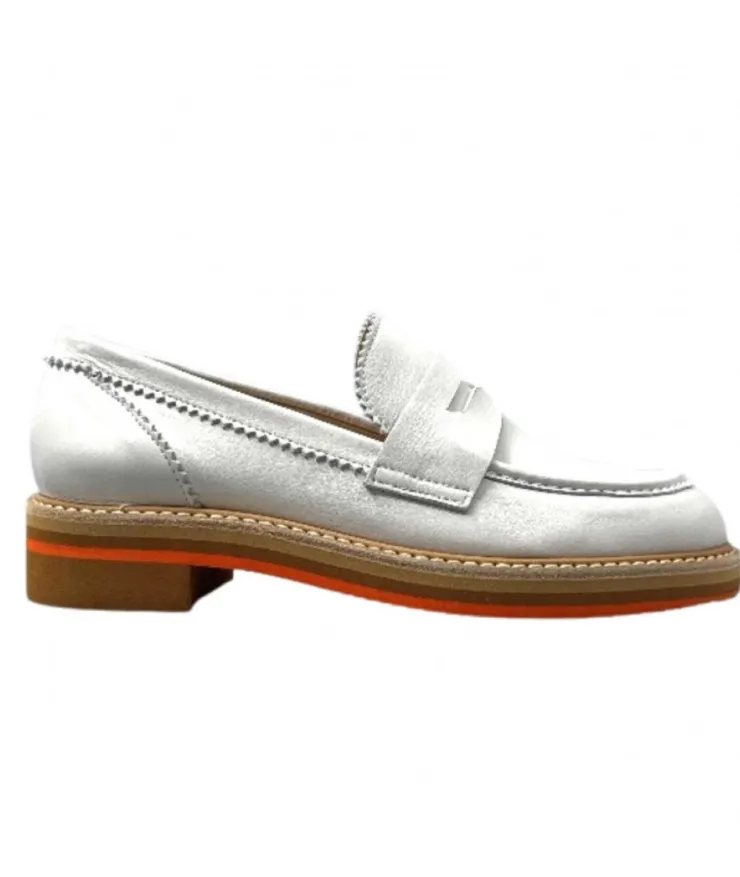 JHay 9102 Cuir Bianco*Femme Mocassins