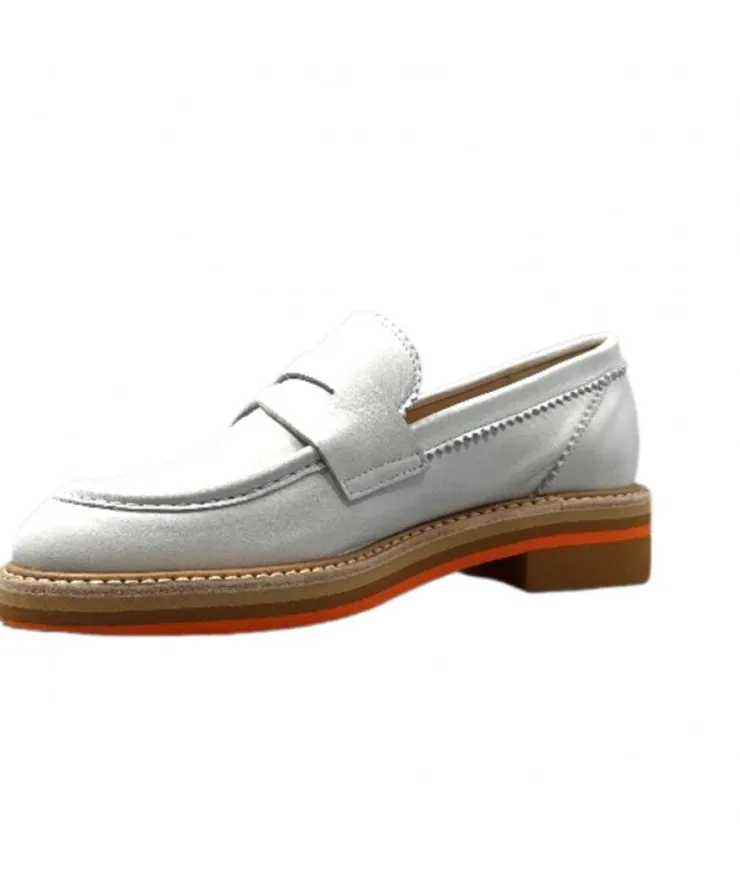 JHay 9102 Cuir Bianco*Femme Mocassins