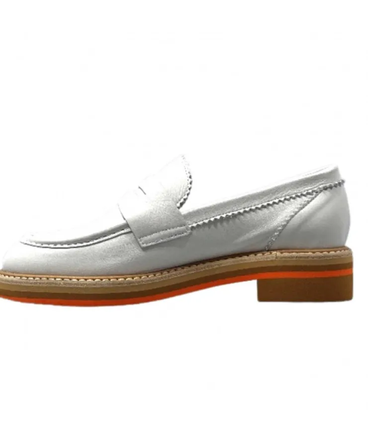JHay 9102 Cuir Bianco*Femme Mocassins