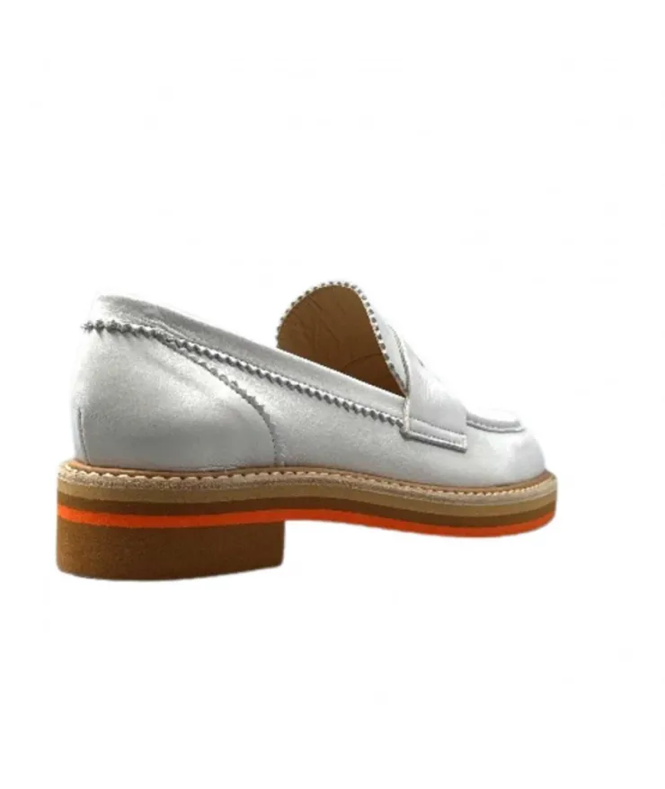 JHay 9102 Cuir Bianco*Femme Mocassins