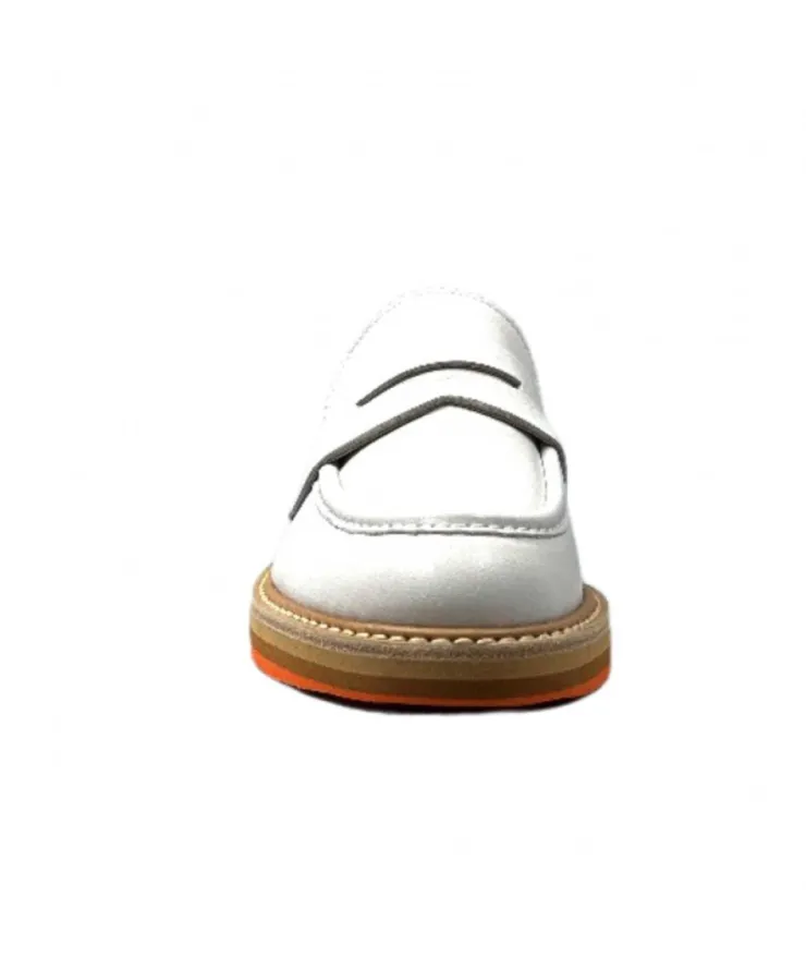 JHay 9102 Cuir Bianco*Femme Mocassins