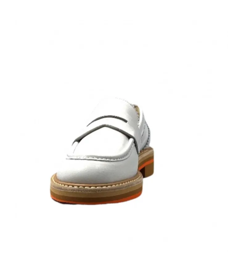 JHay 9102 Cuir Bianco*Femme Mocassins