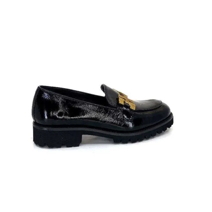 JHay 1155 Cuir Noir*Femme Mocassins