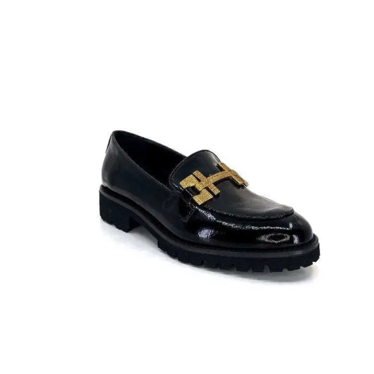JHay 1155 Cuir Noir*Femme Mocassins