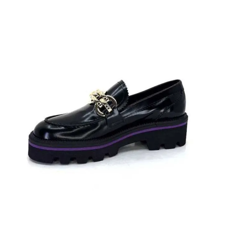 JHay 1126 Cuir Noir*Femme Mocassins