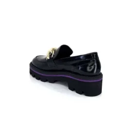 JHay 1126 Cuir Noir*Femme Mocassins