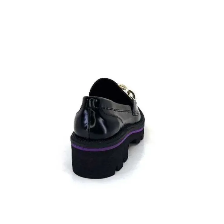 JHay 1126 Cuir Noir*Femme Mocassins