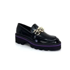 JHay 1126 Cuir Noir*Femme Mocassins