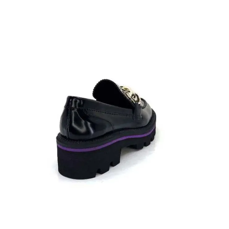 JHay 1126 Cuir Noir*Femme Mocassins