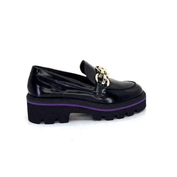 JHay 1126 Cuir Noir*Femme Mocassins