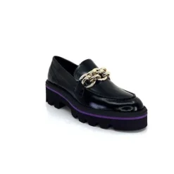 JHay 1126 Cuir Noir*Femme Mocassins