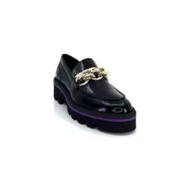 JHay 1126 Cuir Noir*Femme Mocassins