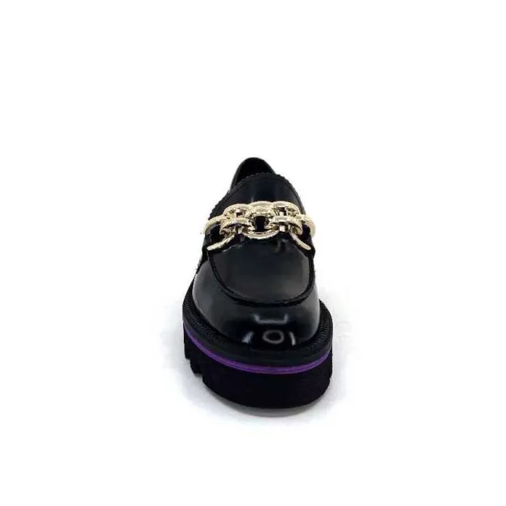 JHay 1126 Cuir Noir*Femme Mocassins