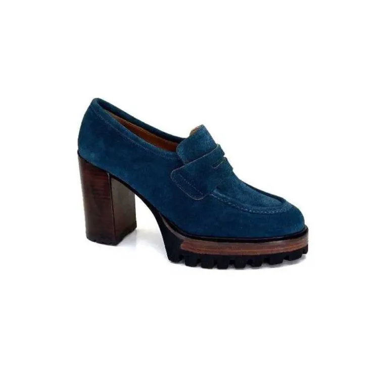 JHay 1425 Daim Vert Petrole*Femme Mocassins