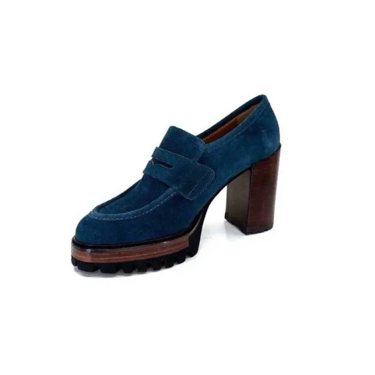 JHay 1425 Daim Vert Petrole*Femme Mocassins