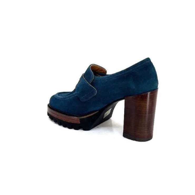 JHay 1425 Daim Vert Petrole*Femme Mocassins