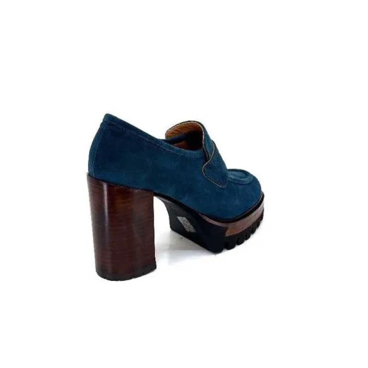JHay 1425 Daim Vert Petrole*Femme Mocassins