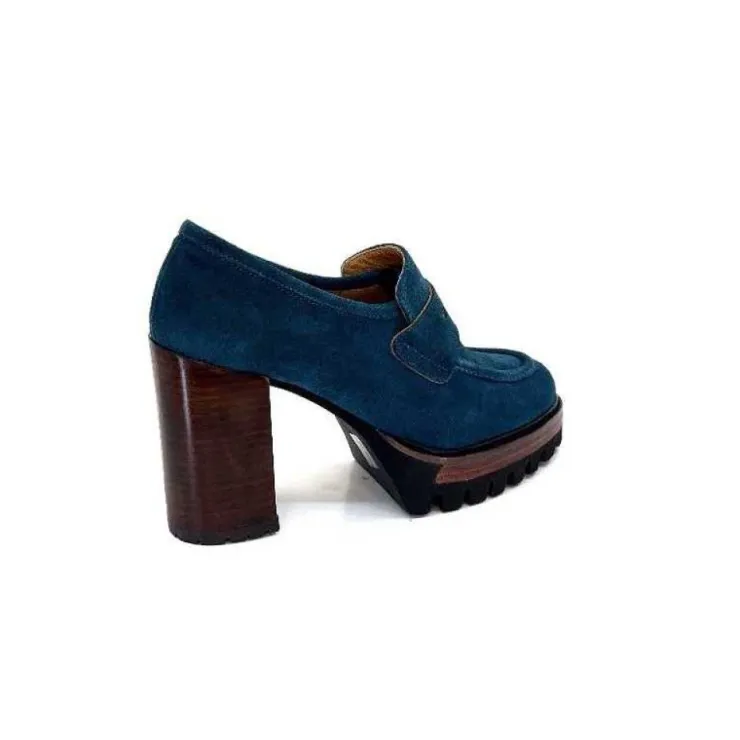 JHay 1425 Daim Vert Petrole*Femme Mocassins