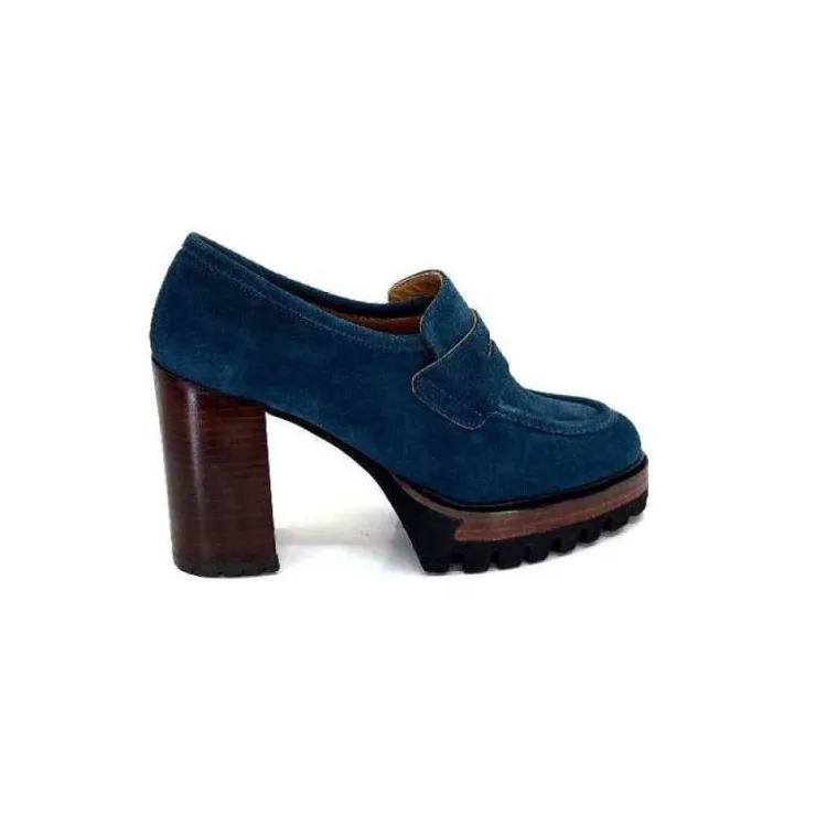 JHay 1425 Daim Vert Petrole*Femme Mocassins