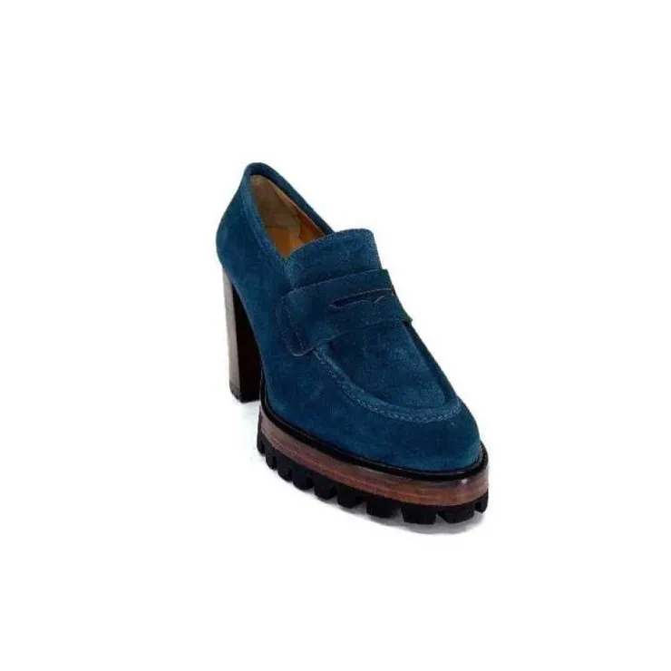 JHay 1425 Daim Vert Petrole*Femme Mocassins