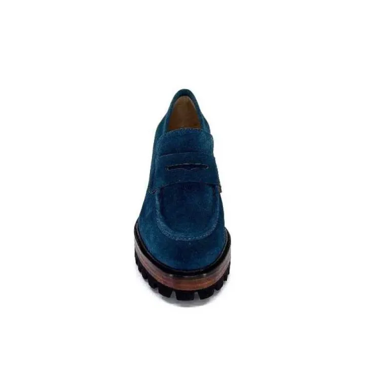 JHay 1425 Daim Vert Petrole*Femme Mocassins