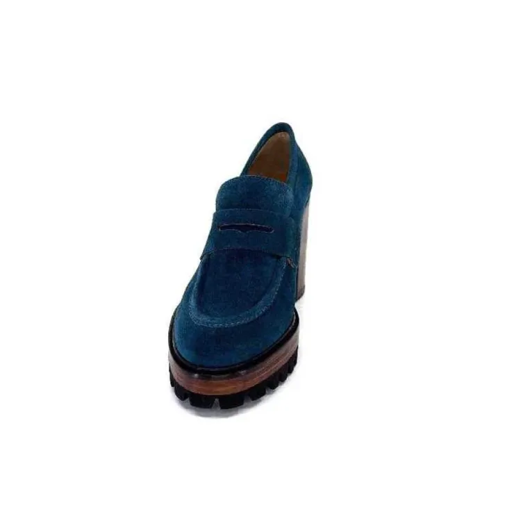 JHay 1425 Daim Vert Petrole*Femme Mocassins