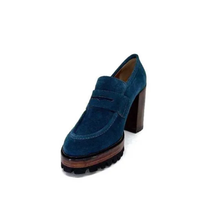 JHay 1425 Daim Vert Petrole*Femme Mocassins