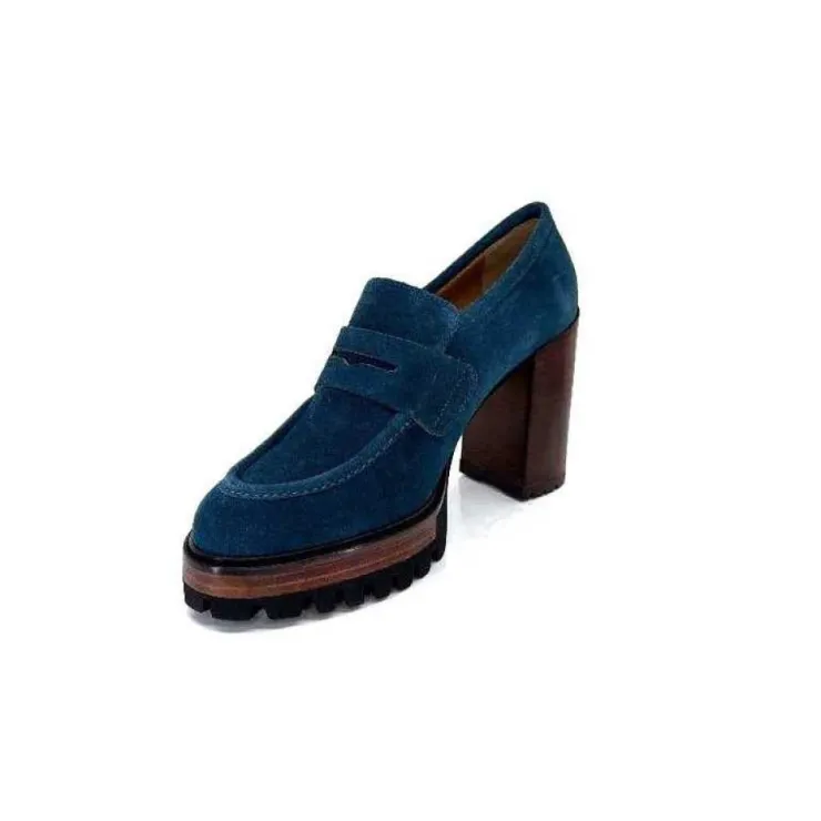 JHay 1425 Daim Vert Petrole*Femme Mocassins