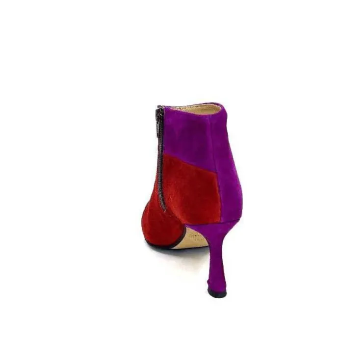 l'arianna Tr1672 Daim Prune Rouge Fushia*Femme Bottines