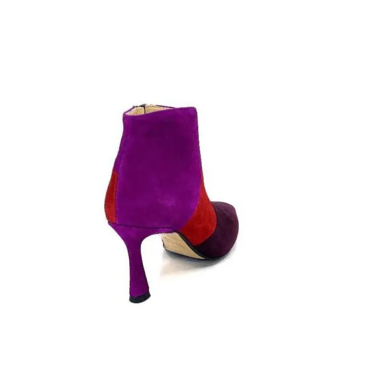 l'arianna Tr1672 Daim Prune Rouge Fushia*Femme Bottines
