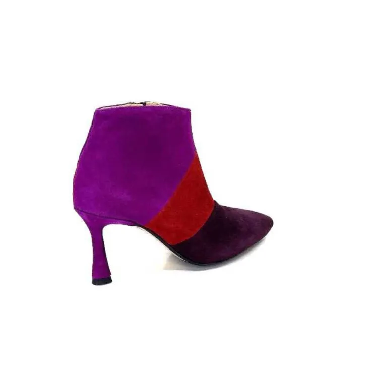 l'arianna Tr1672 Daim Prune Rouge Fushia*Femme Bottines