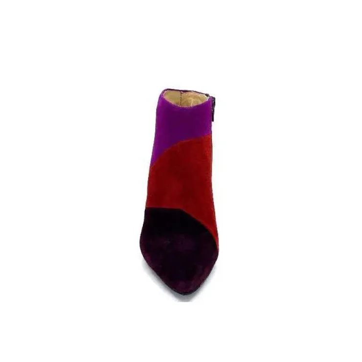 l'arianna Tr1672 Daim Prune Rouge Fushia*Femme Bottines