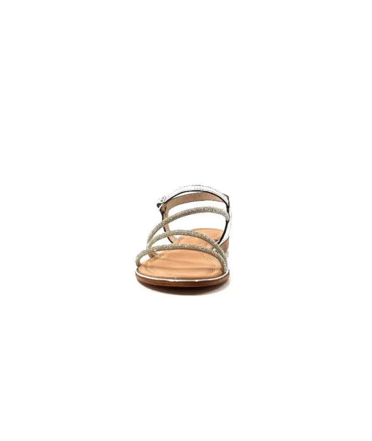 Les Tropéziennes par M.Belarbi Les Tropeziennes Hoctavy Cuir Strass Argent*Femme Sandales