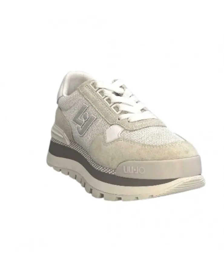 Liu.Jo Ba3119Px0270 Daim Textile Blanc*Femme Baskets