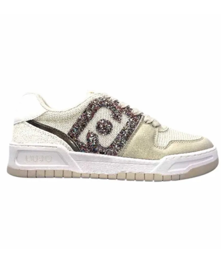 Liu.Jo Ba3093Tx306 Suede Textile Blanc Glitter*Femme Baskets