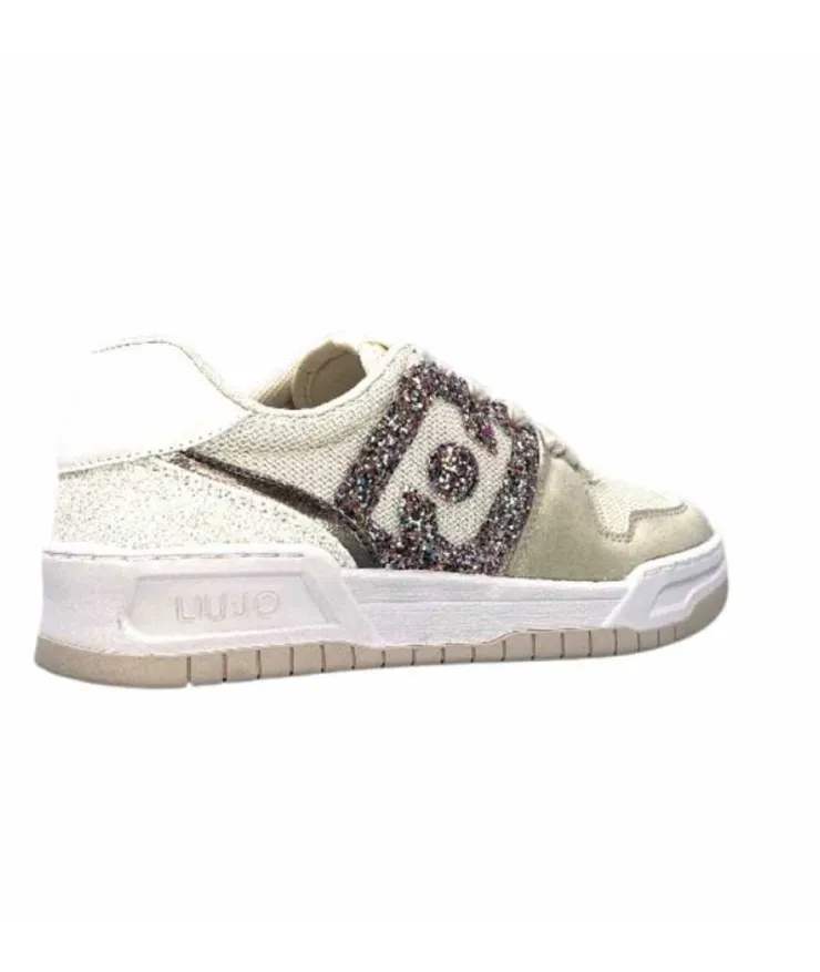 Liu.Jo Ba3093Tx306 Suede Textile Blanc Glitter*Femme Baskets