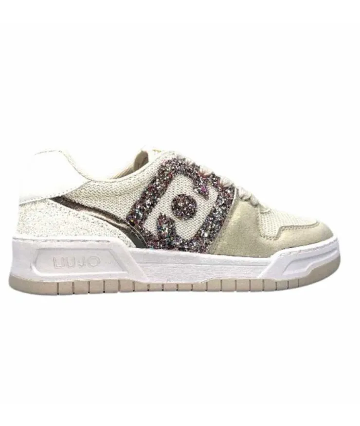 Liu.Jo Ba3093Tx306 Suede Textile Blanc Glitter*Femme Baskets