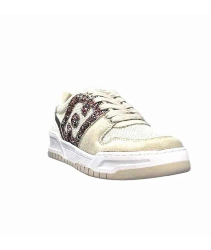 Liu.Jo Ba3093Tx306 Suede Textile Blanc Glitter*Femme Baskets
