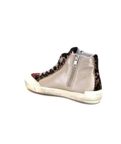 Méliné Meline Nkc320 Cuir Nacre Nude Daim Rouge Paillette Noir*Femme Baskets