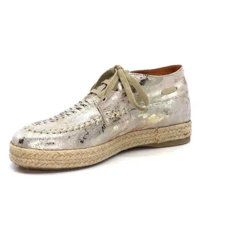 Minka Arnaud Cuir Nude Metal Or*Femme Lacets
