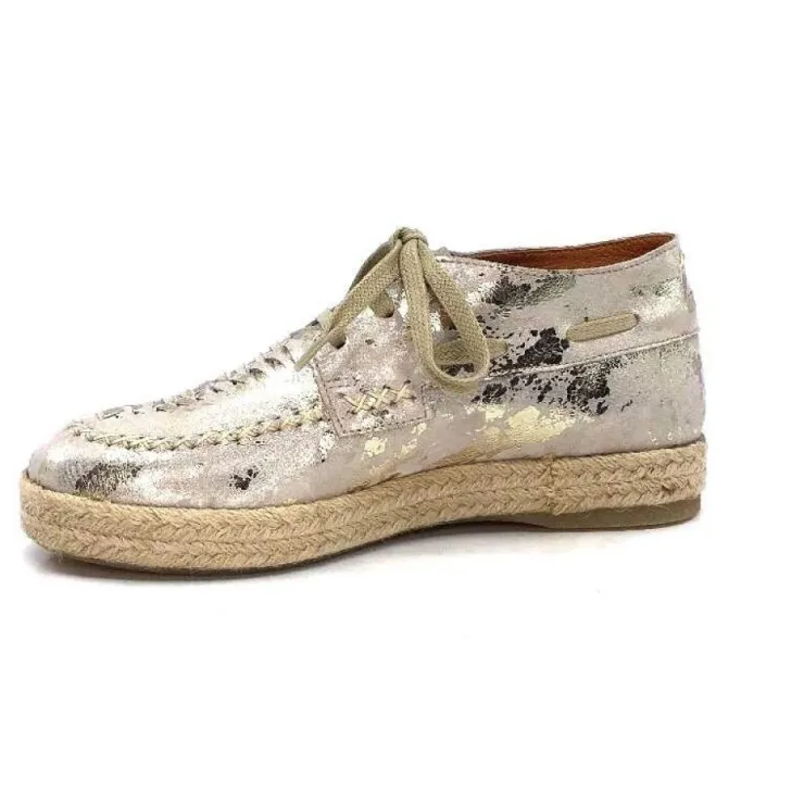 Minka Arnaud Cuir Nude Metal Or*Femme Lacets