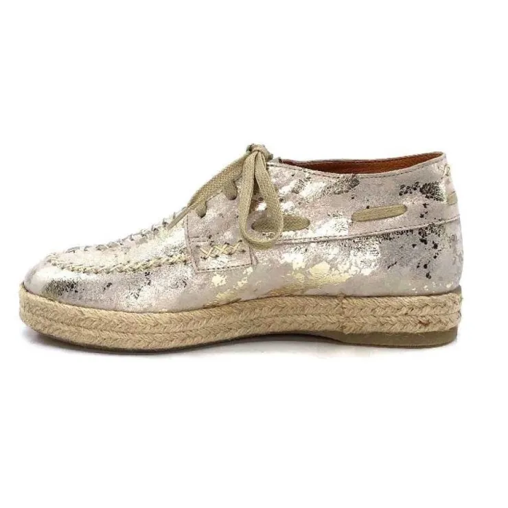 Minka Arnaud Cuir Nude Metal Or*Femme Lacets