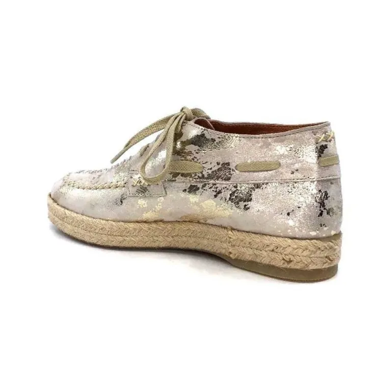 Minka Arnaud Cuir Nude Metal Or*Femme Lacets