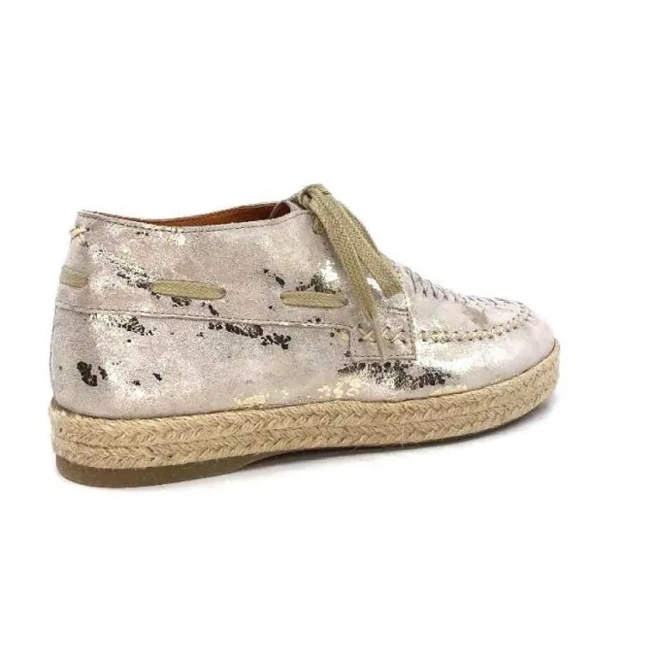 Minka Arnaud Cuir Nude Metal Or*Femme Lacets